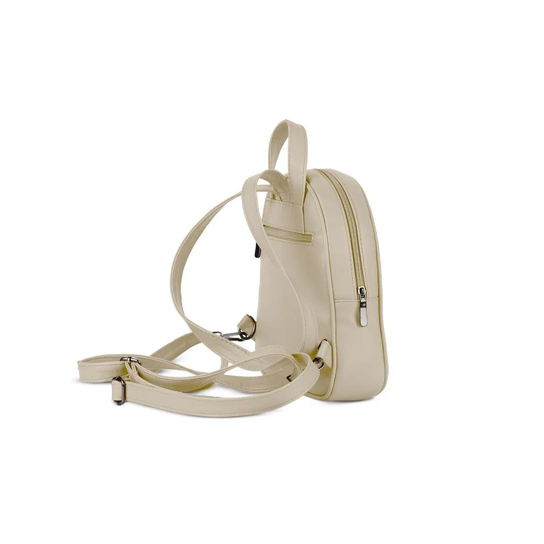 Beige O Mini Backpacks Colored Leafs