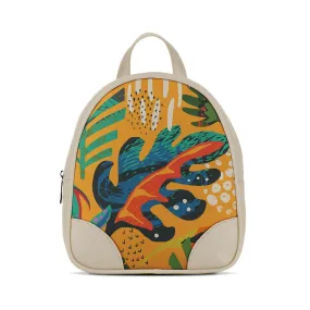 Beige O Mini Backpacks Leaf Art