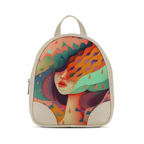 Beige O Mini Backpacks Wave Pattern