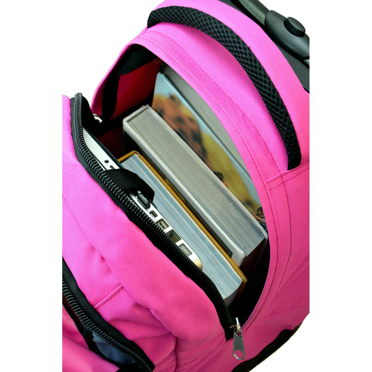 Berkeley Premium Wheeled Backpack in Pink