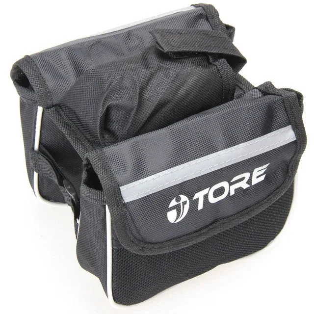 Bicycle Top Frame Double Pouch With Water Bottle Holder