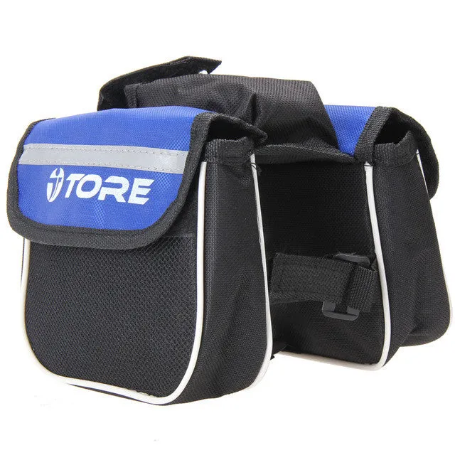 Bicycle Top Frame Double Pouch With Water Bottle Holder