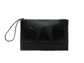 BLACK GEO FLAT POUCH