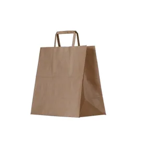 Brown Kraft Bag with Flat Paper Handle - Size 305x305x175mm