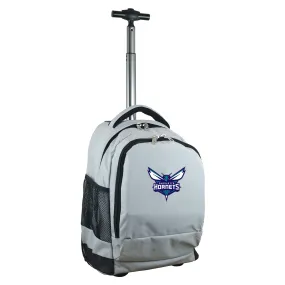 Charlotte Hornets Premium Wheeled Backpack in Grey