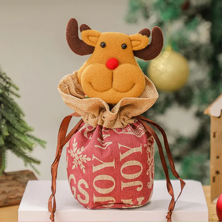 Christmas Gift Bags Apple Bags Christmas Gift Bags Pull Flannel Candy Bag Decorative Supplies