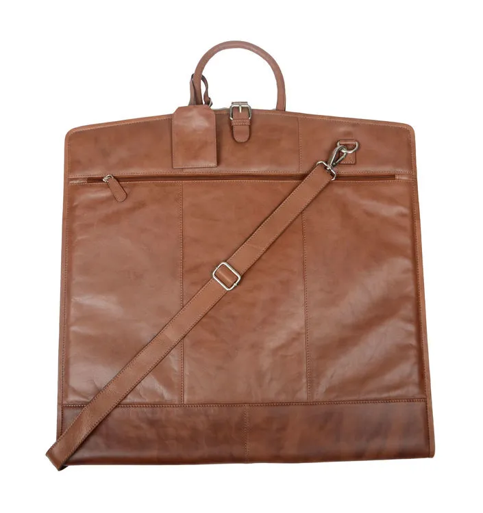 Cotehele Rustic Brown Leather Suit Carrier