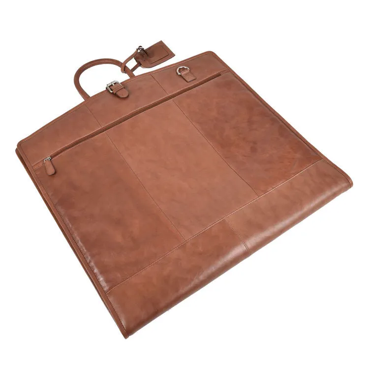 Cotehele Rustic Brown Leather Suit Carrier