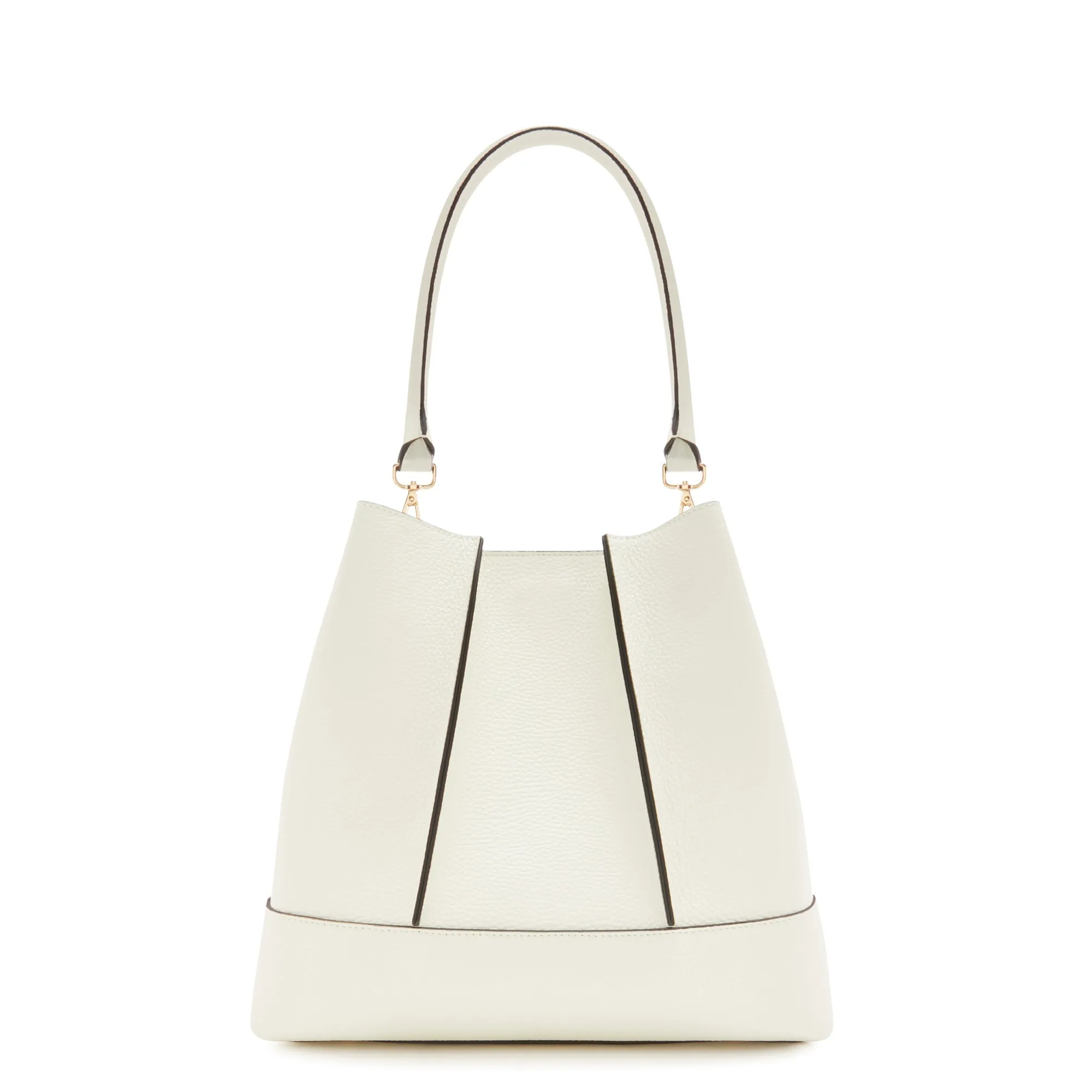 Femme Forte Macie cream calfskin leather shoulder bag