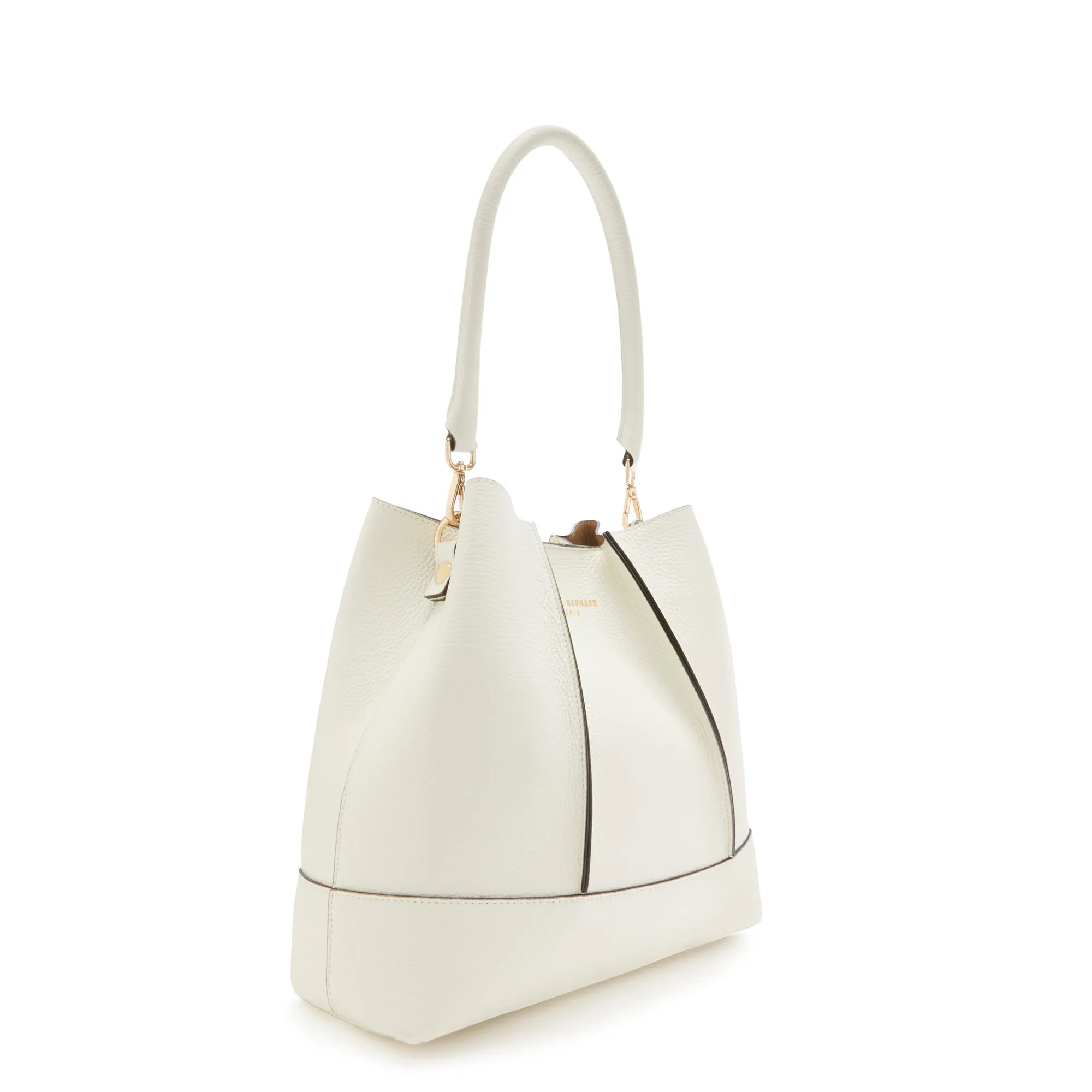 Femme Forte Macie cream calfskin leather shoulder bag