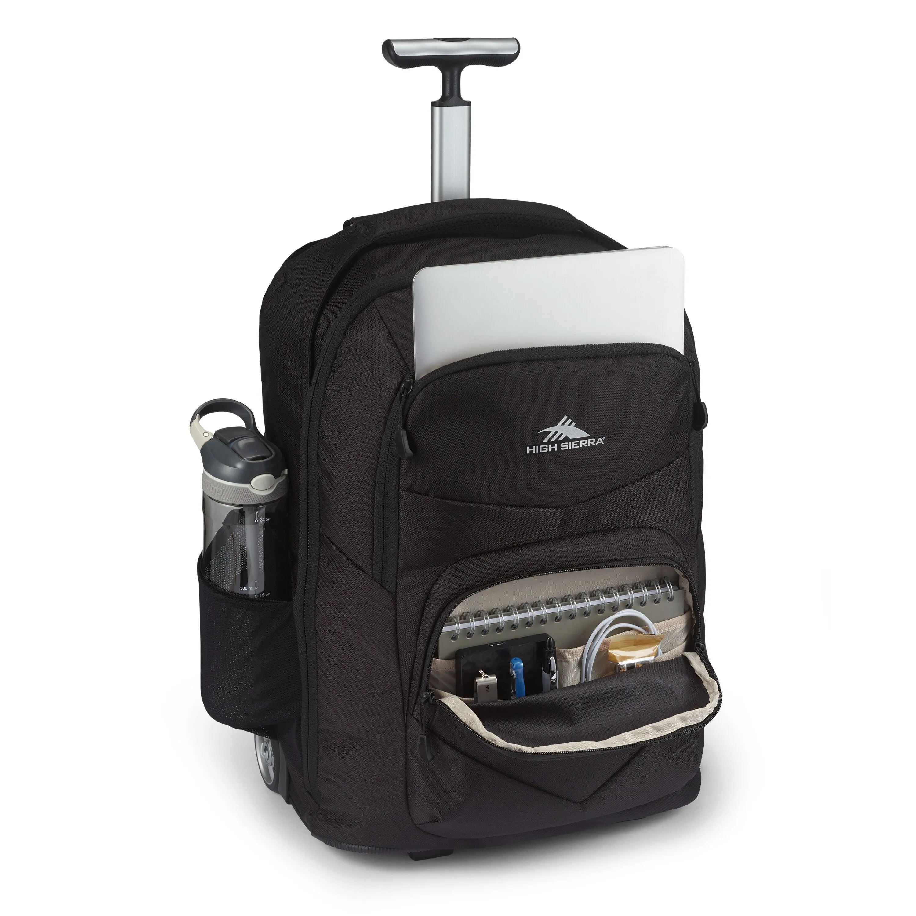 High Sierra Freewheel Pro Wheeled Backpack - Black