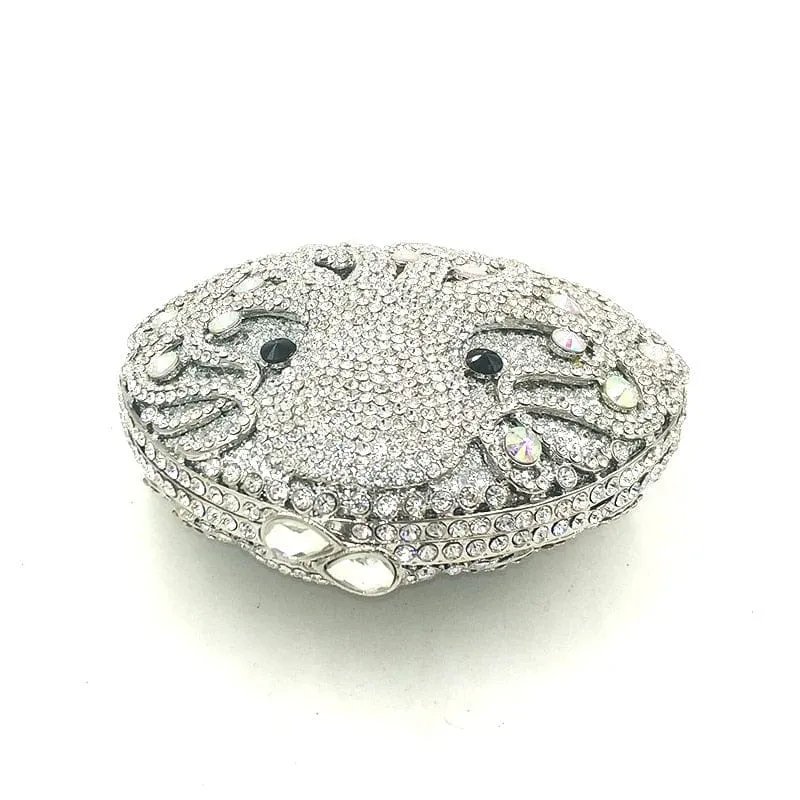 Hollow Out Diamante Octopus Crystal Clutches Purse