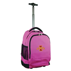 Iowa State Premium Wheeled Backpack in Pink