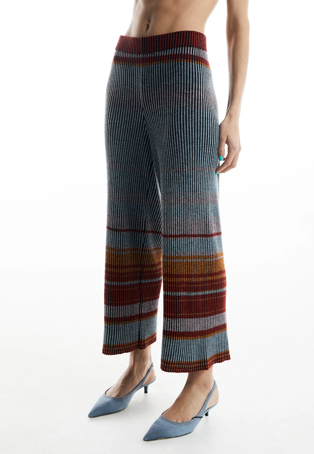 Kansai Cropped Rib Pants - Multi