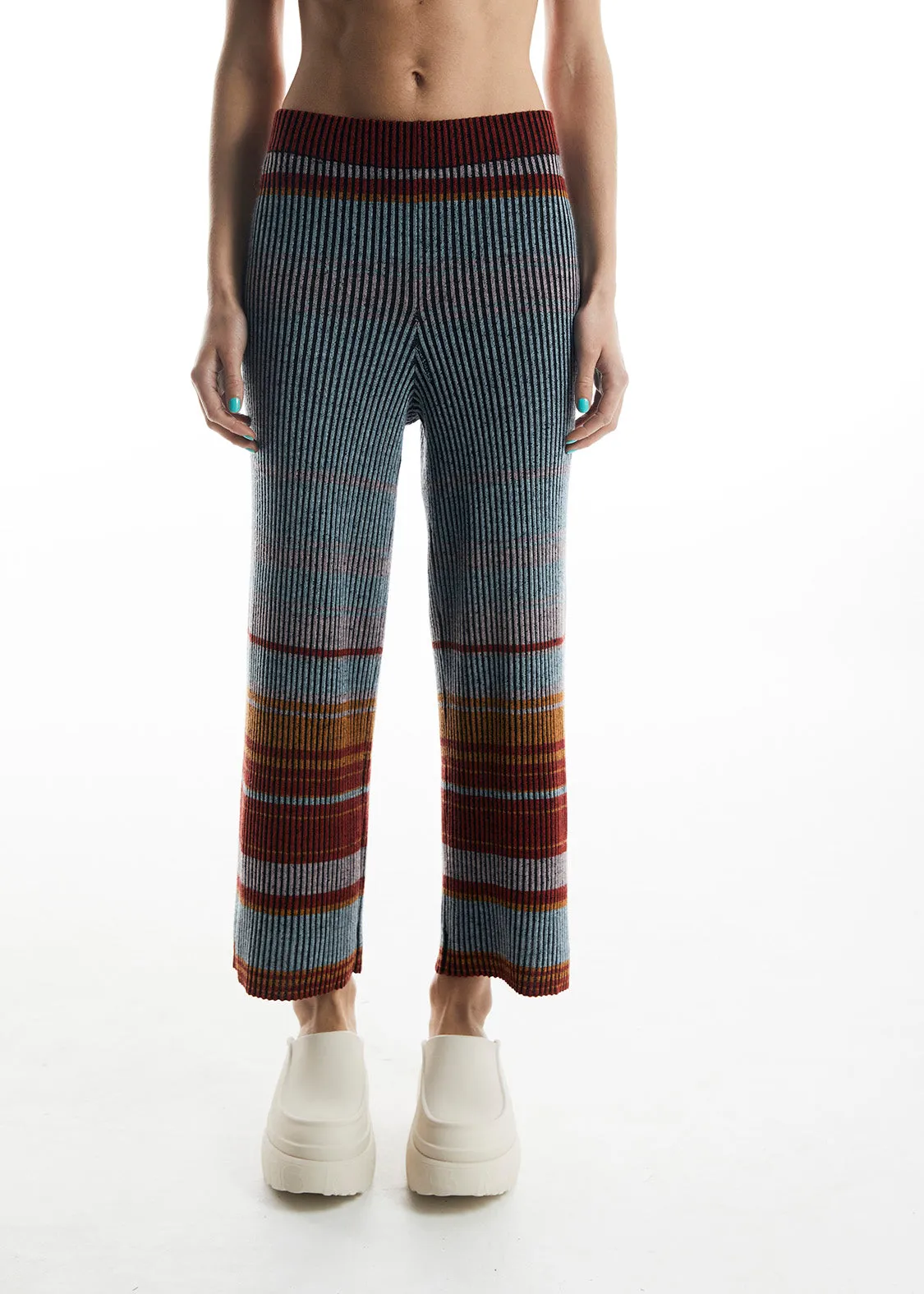 Kansai Cropped Rib Pants - Multi