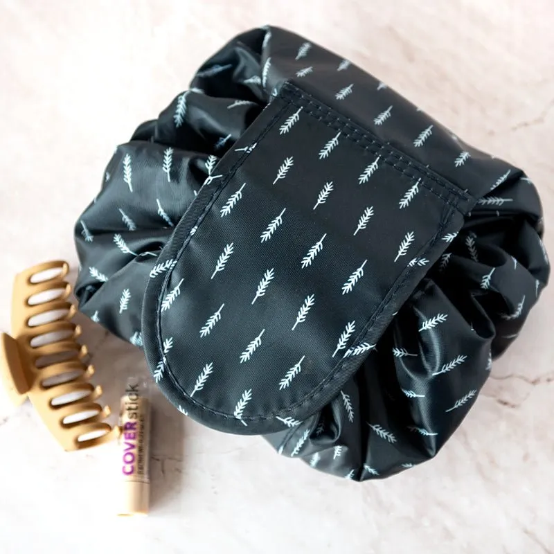 Lay-Flat Drawstring Makeup Bag