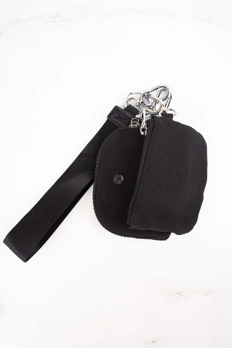 NGIL Black Dual Pouch Wristlet