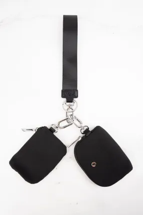 NGIL Black Dual Pouch Wristlet