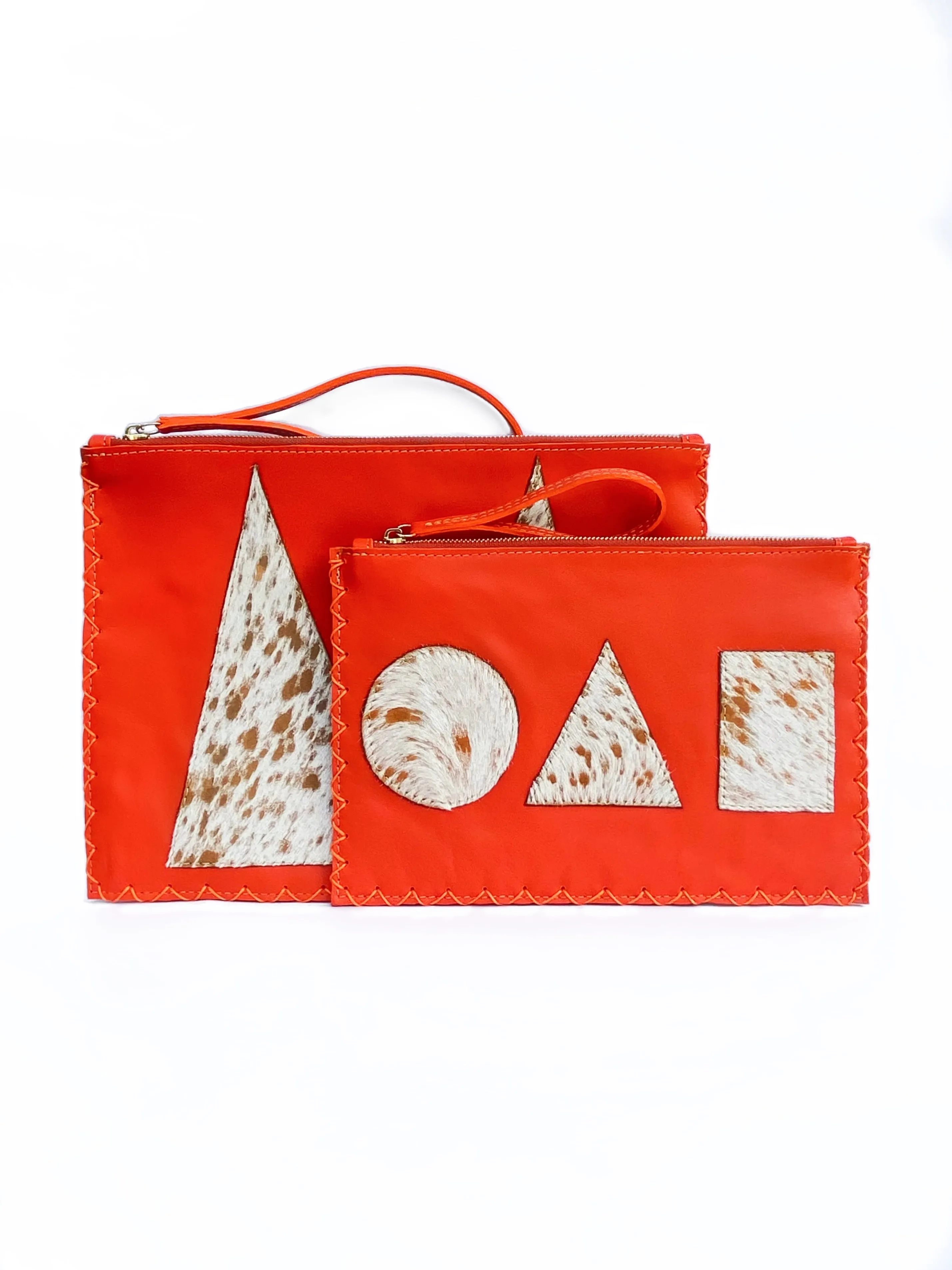 ORANGE GEO FLAT POUCH