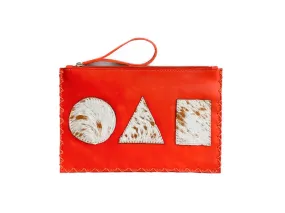 ORANGE GEO FLAT POUCH