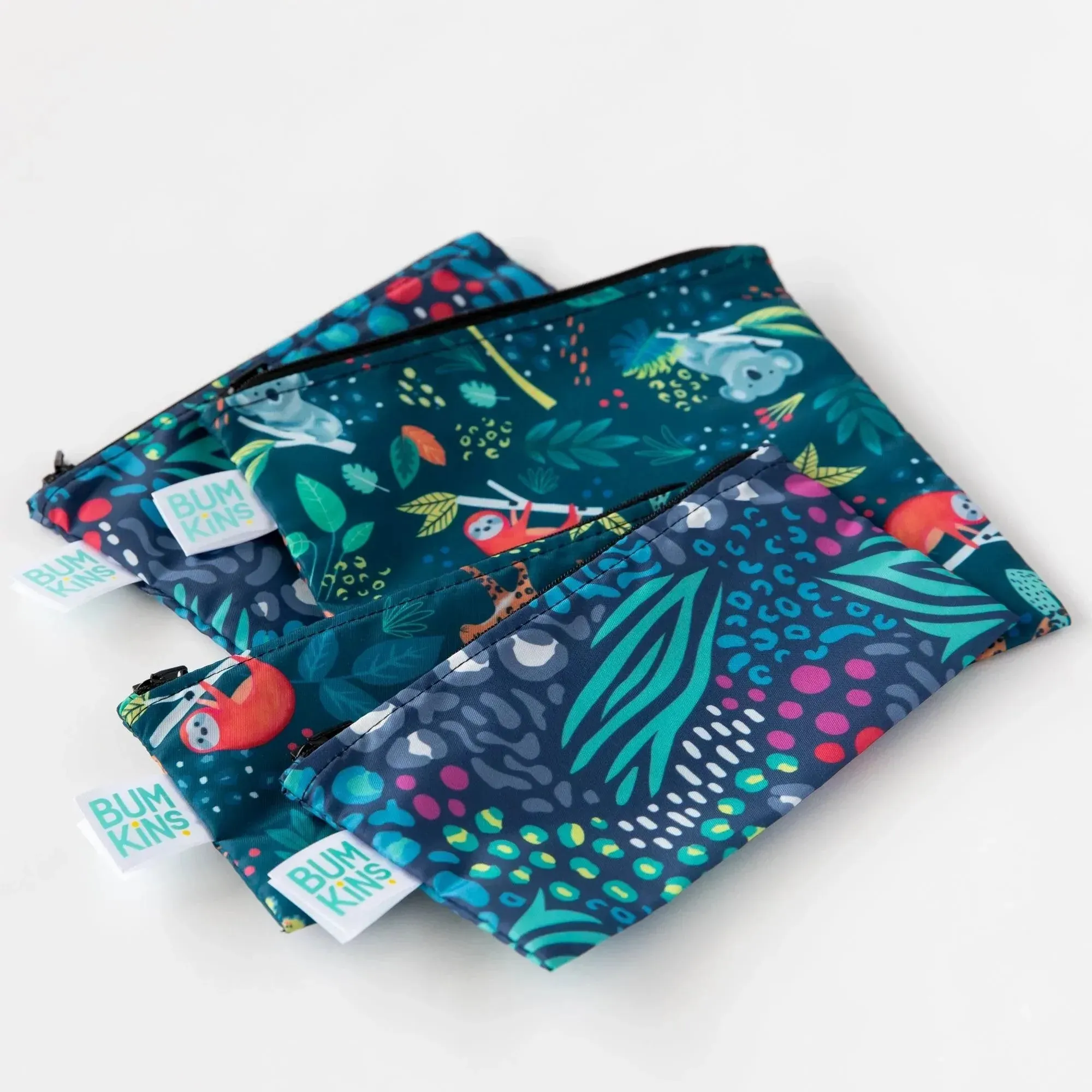 Reusable Snack Bag, Small 2-Pack: Jungle & Animal Prints