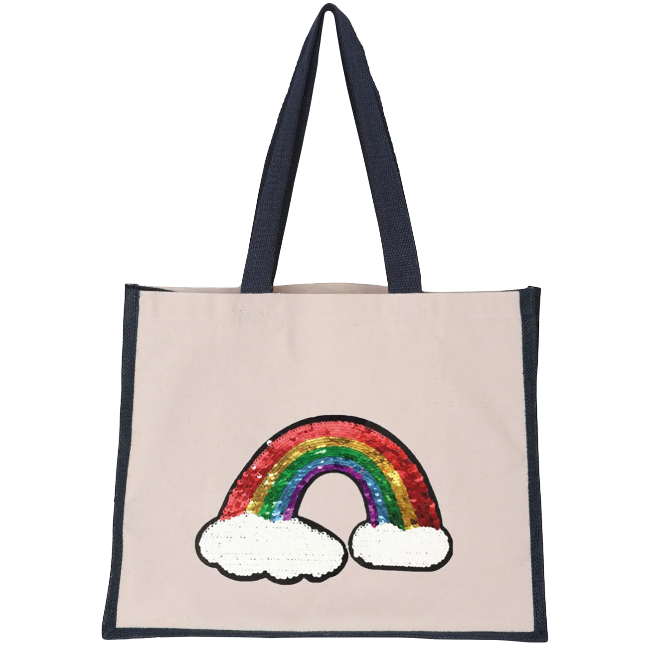 Reversible Sequin Rainbow Midi Tote Bag