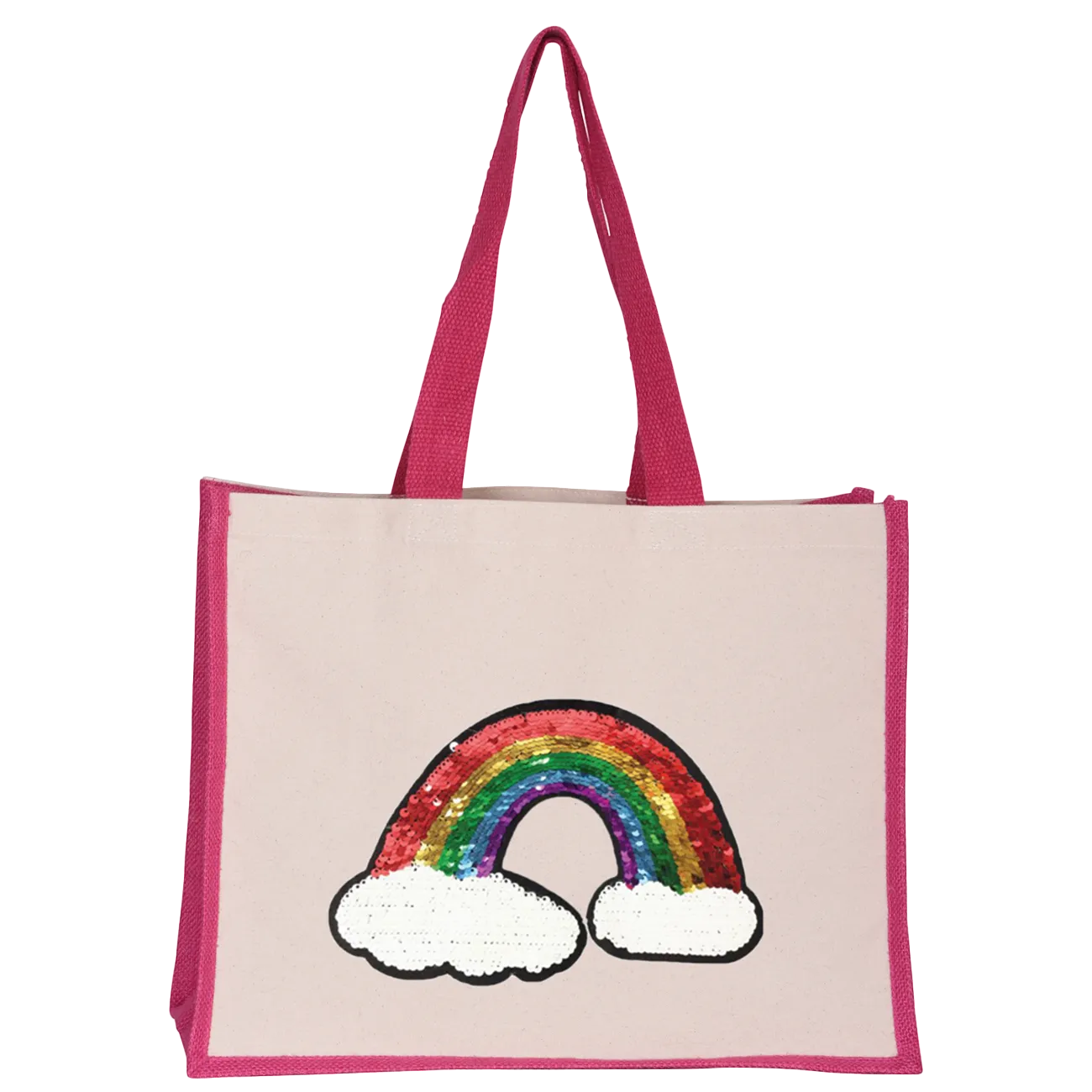 Reversible Sequin Rainbow Midi Tote Bag