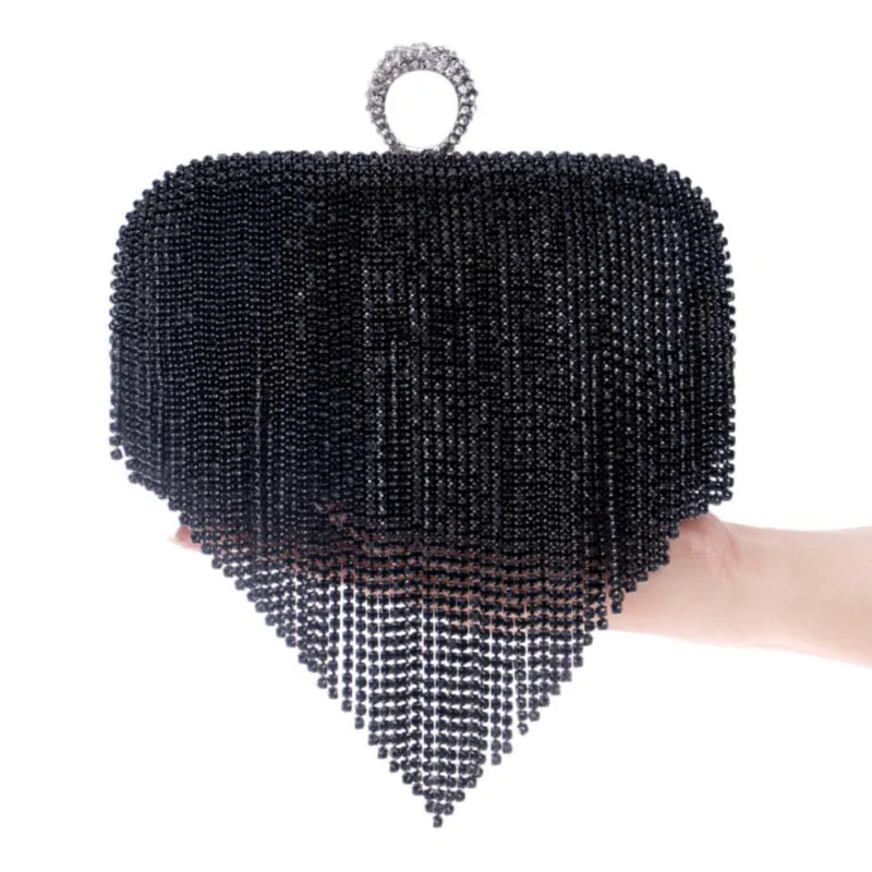 Rhinestone Tassel Clutch (Pick A Color)