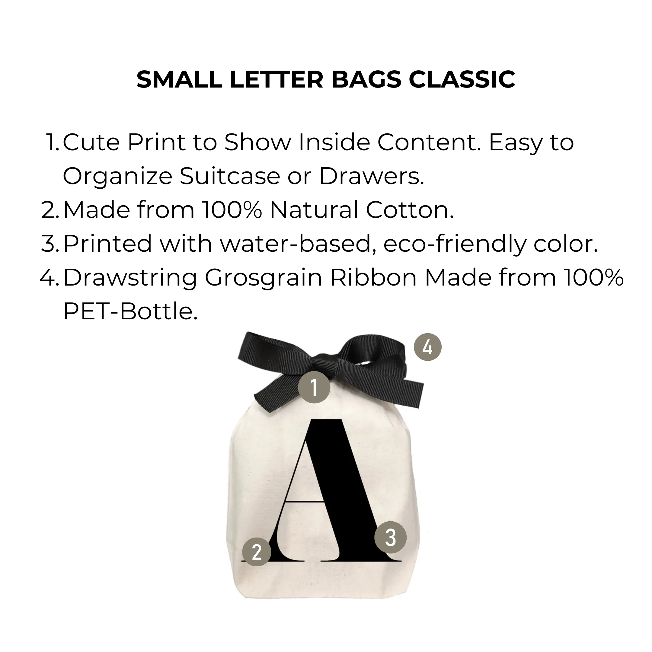 Small Letter Bags Classic, Cream