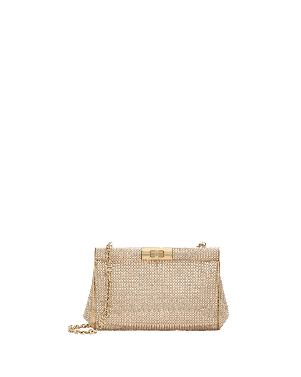 Small Marlene Rhinestone Shoulder Bag in Nude