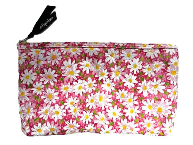 Small Zipper Pouch - Pink Daisy