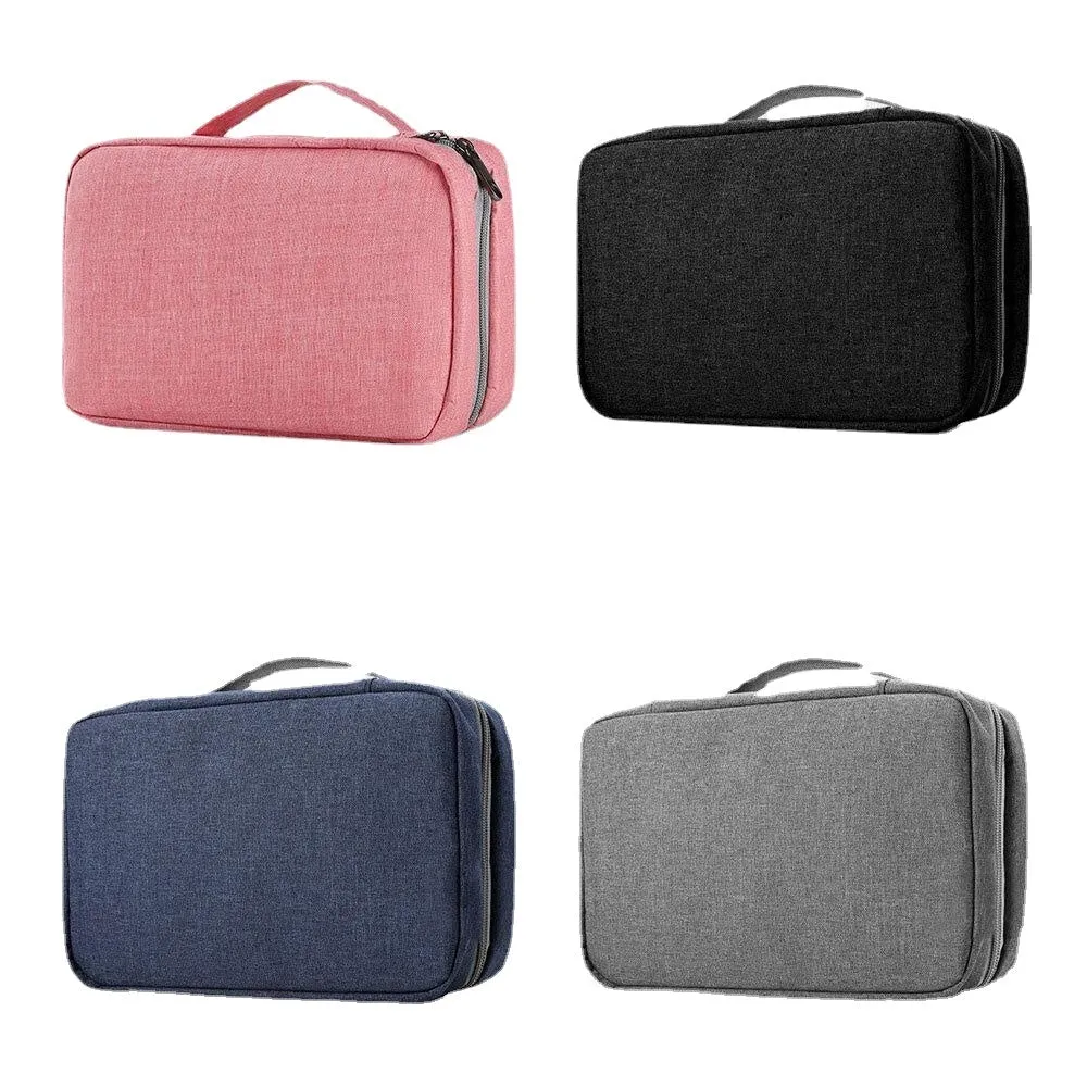 Unisex PU Leather Foldable Dry-Wet Separation Travel Storage Wash Bag Portable Waterproof